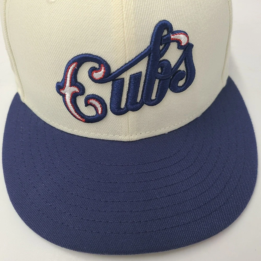 Chicago Cubs Hat Fitted 7 1/4 New Era 59Fifty Cream Wrigley Field 100 Year Patch